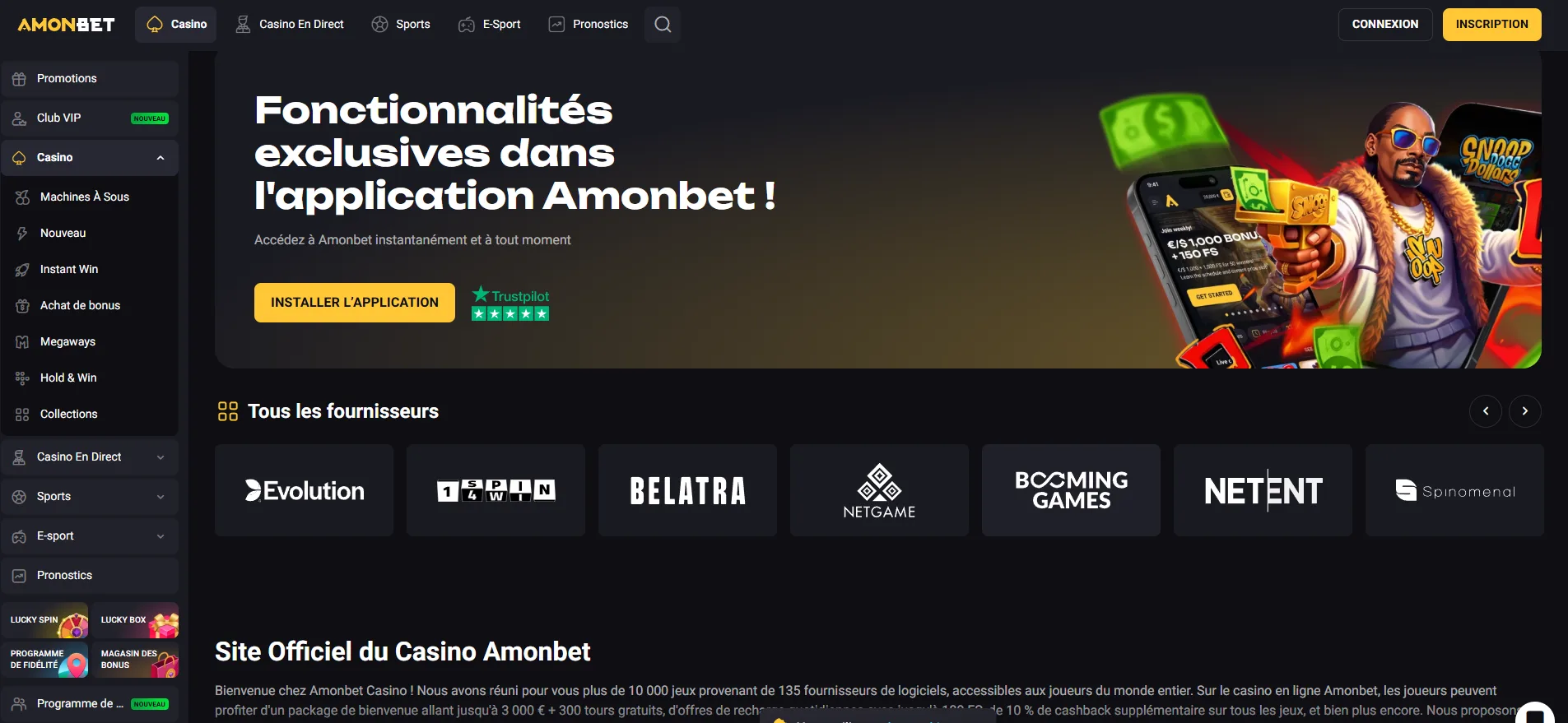 Amonbet Casino vue générale