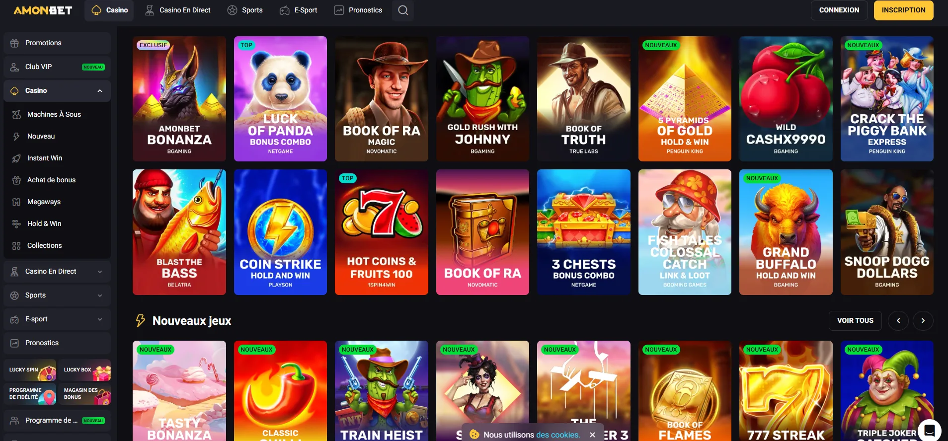 Amonbet Casino jeux