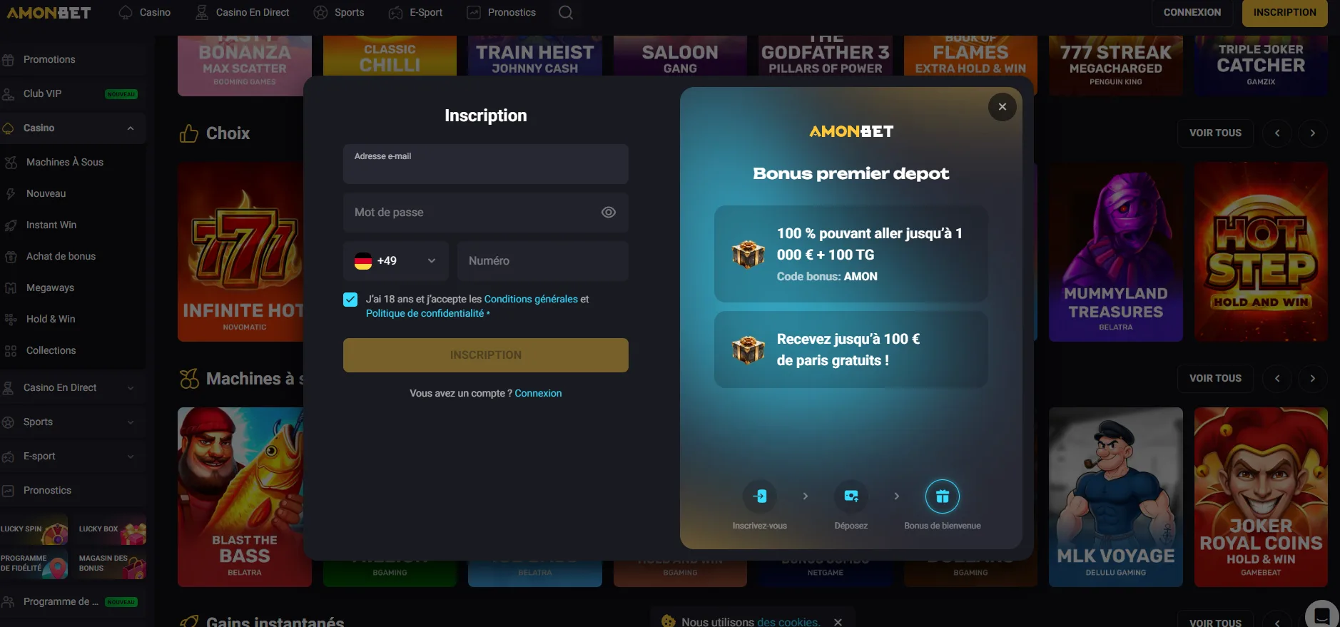 Amonbet Casino bonus
